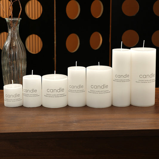 Classic European ivory white large cylindrical candle wholesale scented candle romantic wedding hotel decorative pole wax cross-border