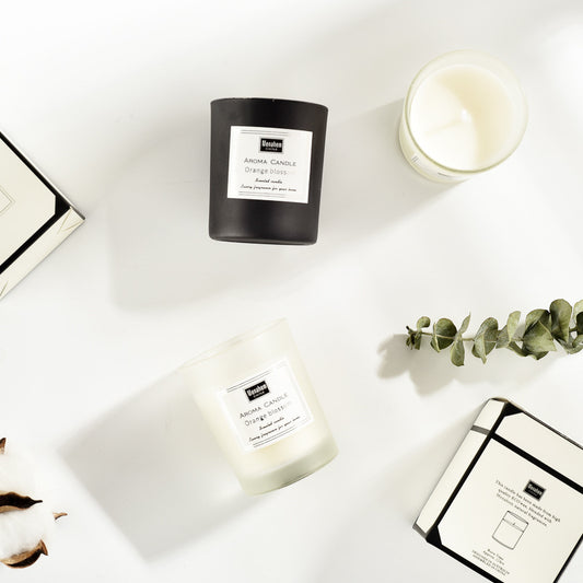 Three-color glass scented candles directly from the manufacturer Smokeless fragrance Soybean wax scented candles with hand gift